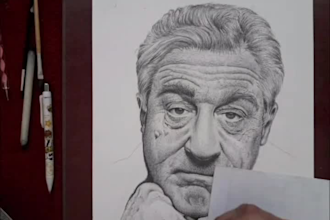 dibujo de retrato de ilustración a lápiz realista de la foto
