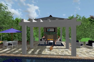 do 3d residential villa, farmhouse, patio, pool design and renovation