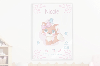 create personalized birth announcement poster for a baby