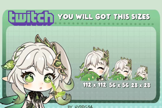 do cute animated custom emotes with my chibi style