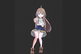 draw 2d vtuber model, chibi character, live2d model, png vtuber, fan art