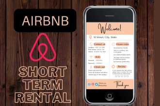 provide airbnb welcome sign template, fully customizable with canva
