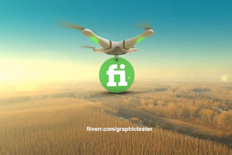 aerial drone opener for your text or logo