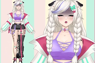 create 2d vtuber model, live2d vtuber, 2d vtuber rigging anime