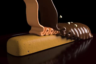 render realistic 3d food animation, cgi beverage, 3d foood model, cgi chocolate