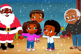 create 3d kids animation video, 2d kids animation video, 3d christmas animation