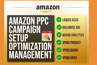 setup, manage, optimize amazon ppc ads sponsored ads fba PPC sales amazon VA