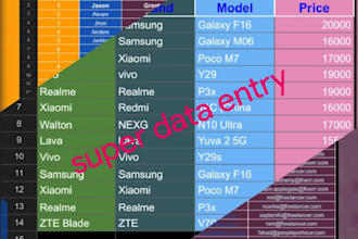 do data entry, web recharge, data typing, copy paste job