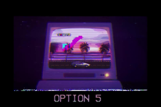 create a retro vhs style gaming intro from the 80s