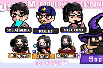 draw cute custom chibi twitch panels for you