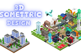 design 3d isometric infographic illustration for website