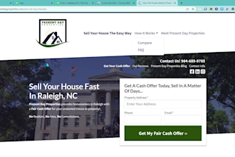 design real estate investor carrot website, carrot website blogposts, with  SEO