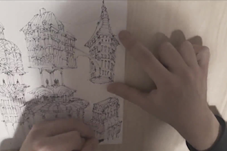 create hand drawn book illustration or perspective sketches