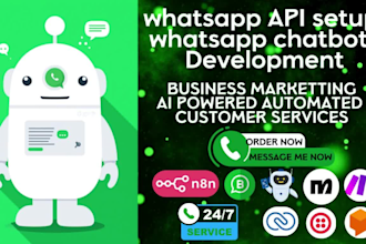 setup whatsapp API ai chatbots for automated business marketing