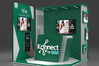 design your 3d exhibition booth, stall, kiosk, stand