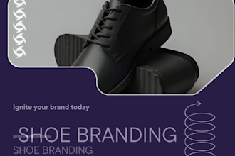 design bold, sporty shoes, branding and social media posts