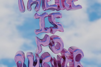 custom typeface with molten chrome effect