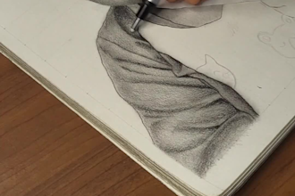 draw pencil sketch portrait from photo and a timelapse video