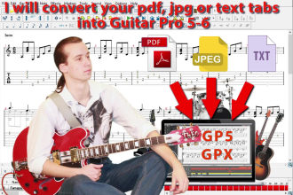 transcribe your PDF sheet music and tabs into guitar pro