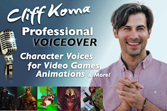 record a character voice over for animation or video game
