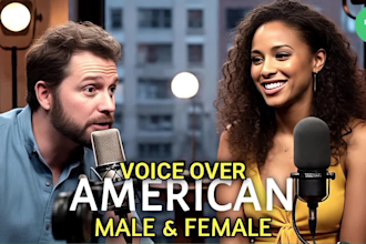 create american english male and female ai voice over
