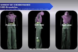 create a realistic 3d fashion garment mockup using clo3d