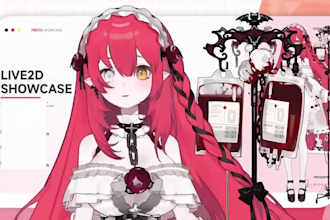 draw and rig custom 2d vtuber model, live2d rigging, vtuber commission, anime