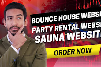 create a bounce house and party rental and sauna website with booking system