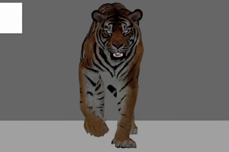 do 3d realistic animal animal, character model, 3d texture, with groom and fur
