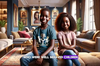 create ai animation story, ai video art, african folktales, kids cartoon