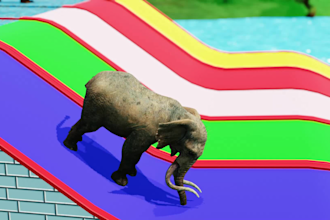 3d animation fountain crossing animal video