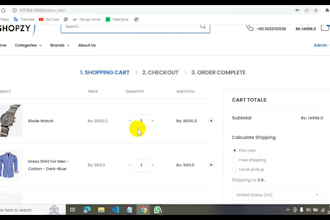 develop python django ecommerce sites as well as similar ones