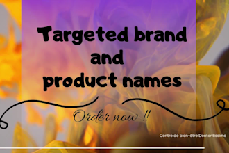 create your brand and product names, naming service
