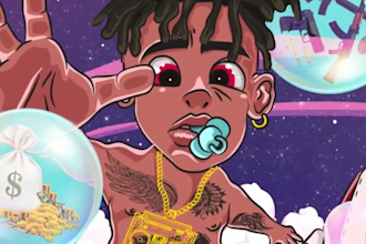 make high quality cartoon album cover art for your music