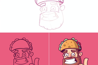 design a cartoon logo, avatar, mascot for you