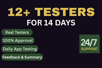 provide 12 testers google play console for closed testing