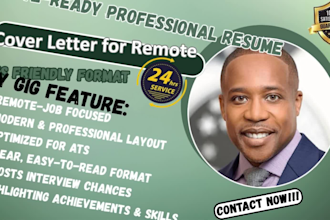 design modern resume and compelling cover letter for remote opportunities