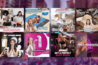 design facebook video ads thumbnails for shopify dropshipping products