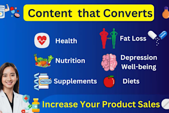 be creative health copywriter SEO supplements, lifestyle and nutrition blogs