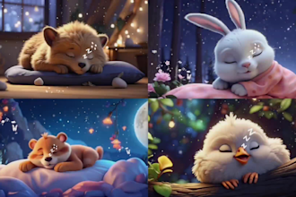 create 30 baby sleep lullaby videos with youtube channel