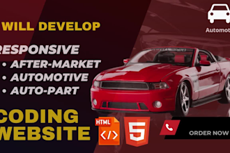 develop automotive parts ecommerce website design auto parts services