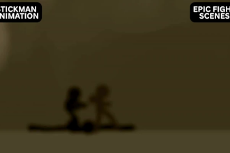do funny animation, stickman animation, character animation stickman fight scene