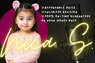 record a cute female voice over for any project needs