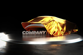 make a super cool car reveal logo animation in 3d