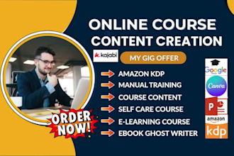 create online course content course creation self help training manual guide