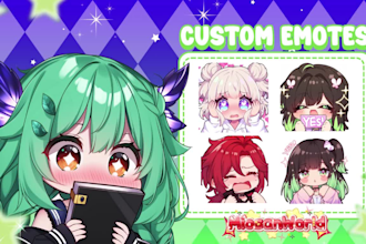 draw you cute twitch emotes, chibi emotes, animated emotes, vtuber for stream