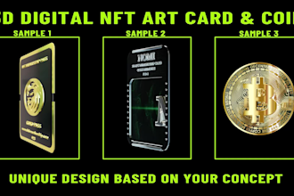 3d nft animation card design for promotion minting sites