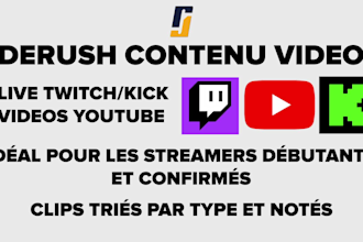derush lives twitch, vidéos youtube