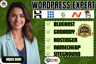 build fast wordpress website on hostinger godaddy bluehost siteground namecheap