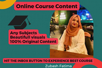 create custom online course content, course curriculum, and lesson plans